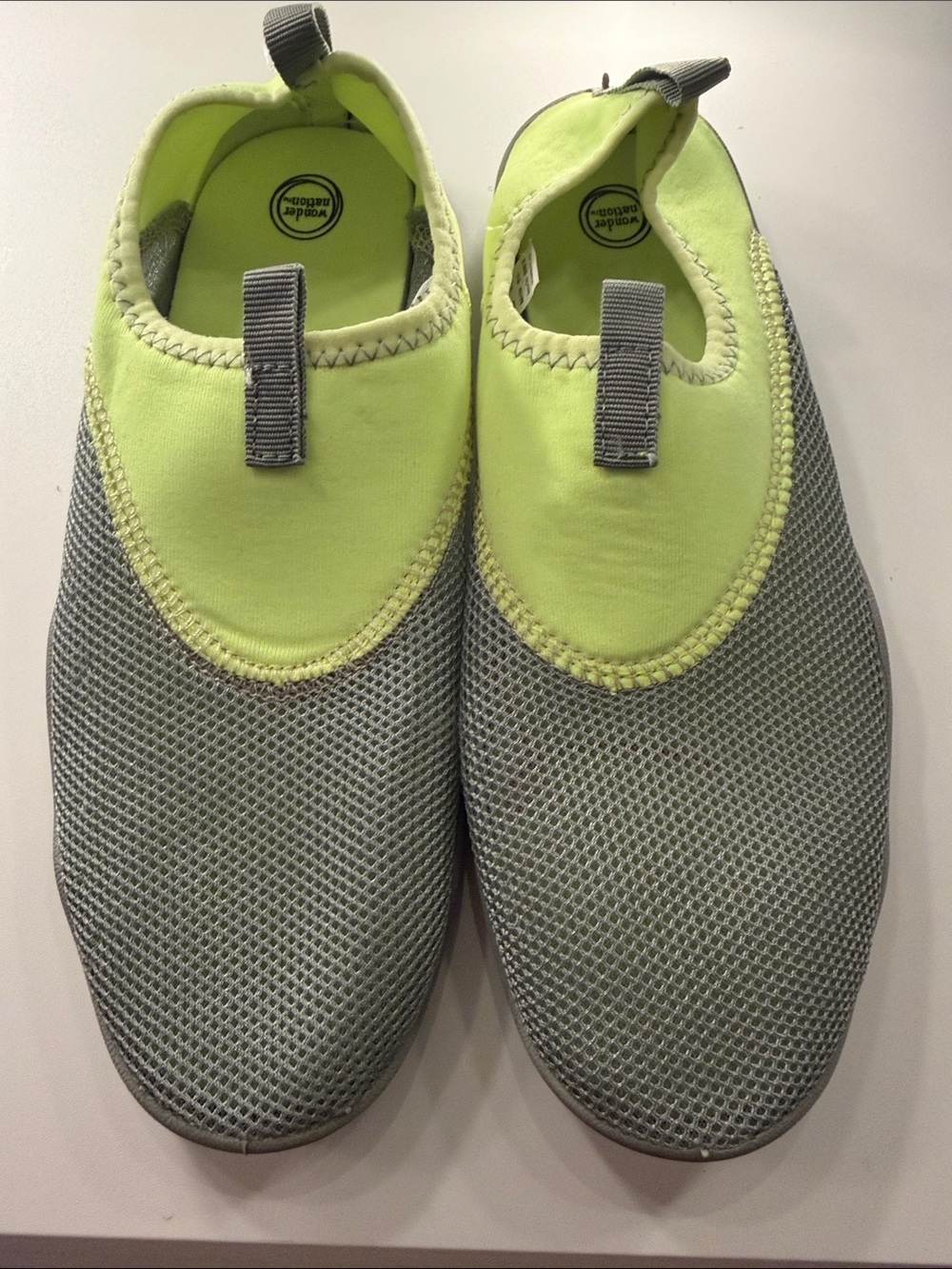 Wonder Nation Kids Slip-On Water Shoes in Lime & Gray